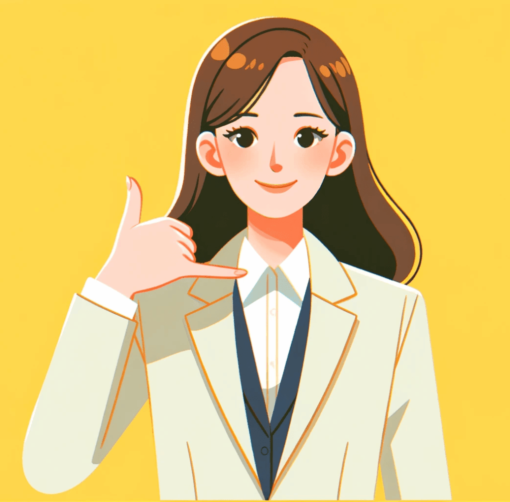 Professional woman call hand sign